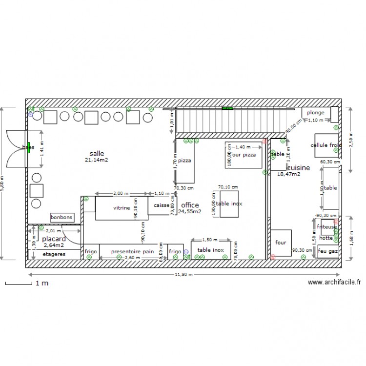 salle,office cuisine rdc. Plan de 0 pièce et 0 m2