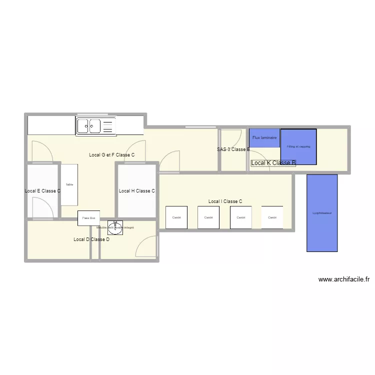 Salle Blanche Reprobiol Ouffet flux Vierge. Plan de Salle Blanche Reprobiol Ouffet flux Vierge. Plan de