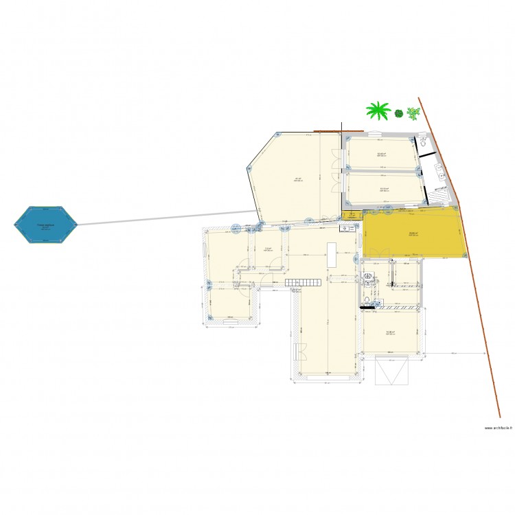 TARA COTES EXACTES AVEC AGRANDISSEMENT projet 1. Plan de 0 pièce et 0 m2