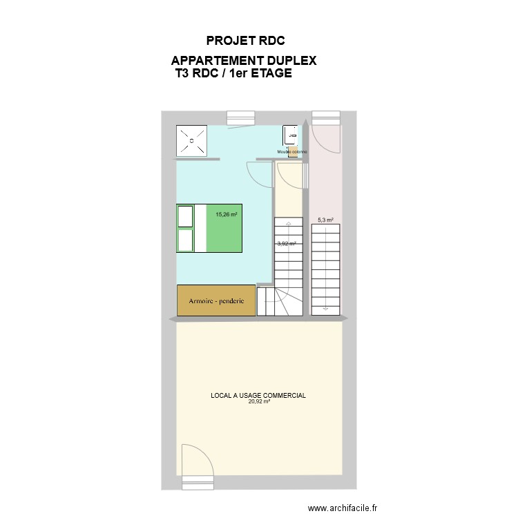 appart rdc saulce projet 2. Plan de 0 pièce et 0 m2