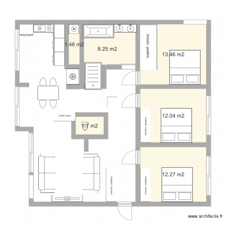 plan appartement 49 m2