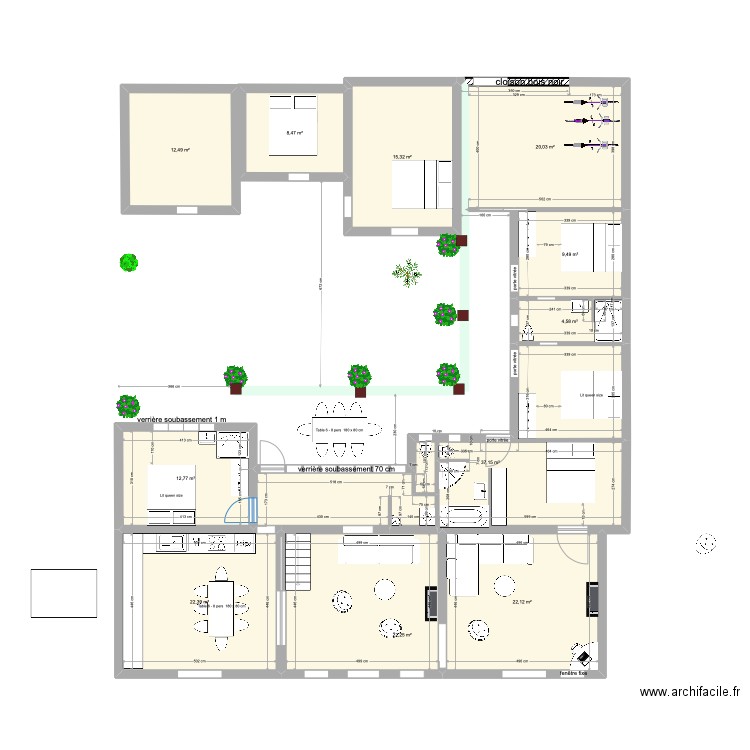 Noirmout 12 Ch parents 1. Plan de 12 pièces et 209 m2