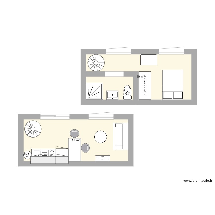 Studio Jardin. Plan de 0 pièce et 0 m2