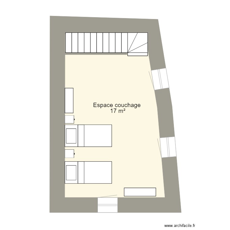 Gîte Isnard 5682 - N1. Plan de 1 pièce et 24 m2