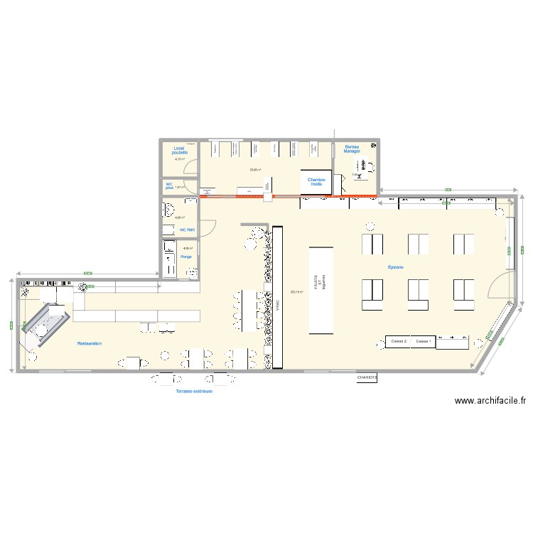 Plan magasin EQF. Plan de 0 pièce et 0 m2