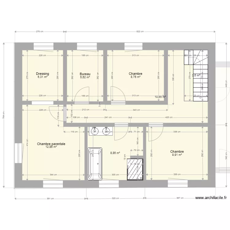Davies Ch&ecirc;ne format original. Plan de 