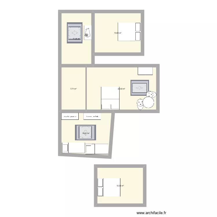 Plan tapis Gu&eacute;thary . Plan de 