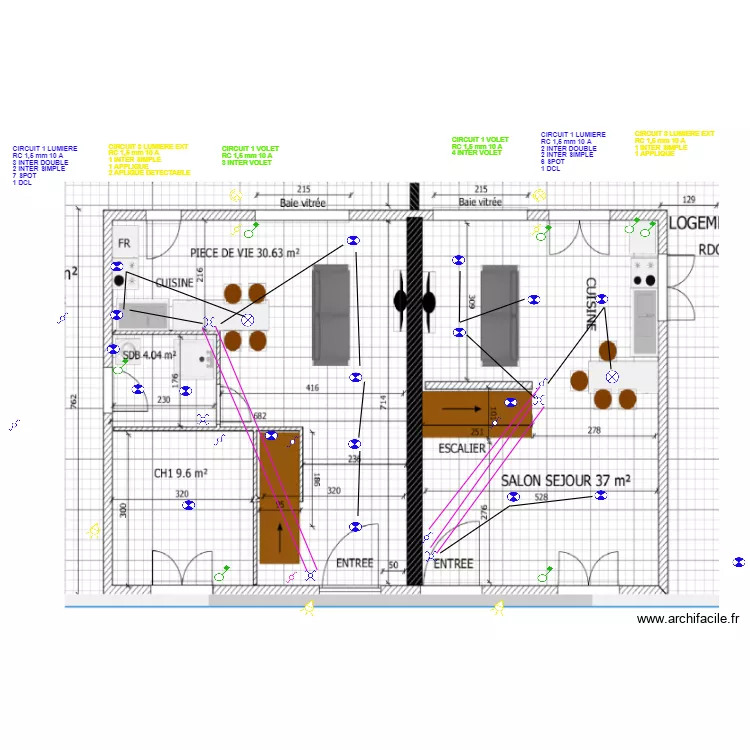 PLANS RC LUMIERE A B. Plan de PLANS RC LUMIERE A B. Plan de