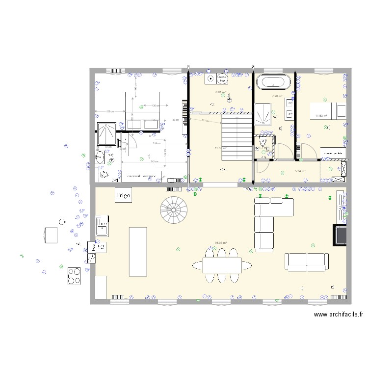 cuisine ilot. Plan de 0 pièce et 0 m2