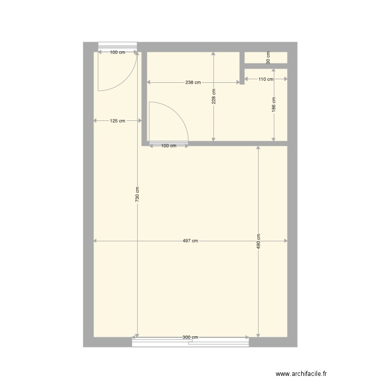 chambre D façade handicap Etage 1. Plan de 0 pièce et 0 m2