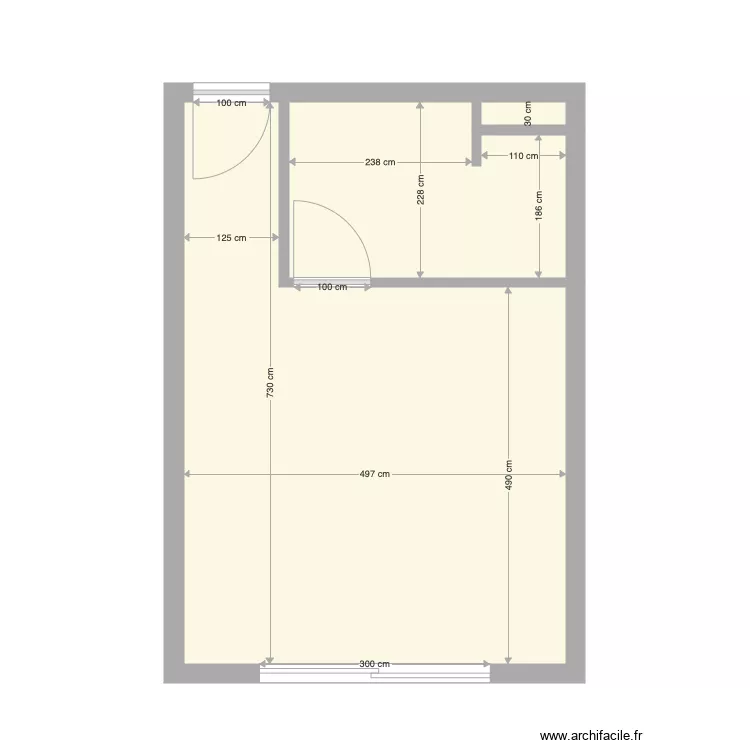 chambre D fa&ccedil;ade handicap Etage 1. Plan de 