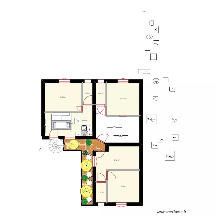 studio. Plan de studio. Plan de