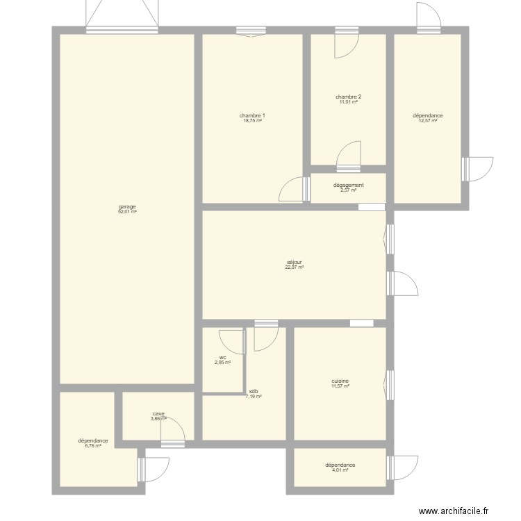 LAVANDERA. Plan de 12 pièces et 155 m2