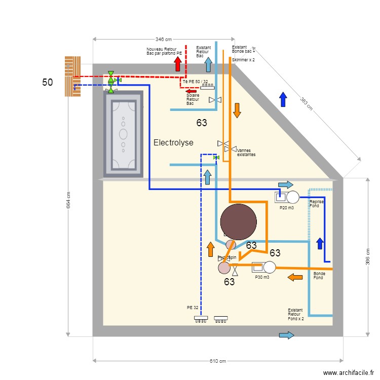 Local filtration reseaux V2. Plan de 0 pièce et 0 m2