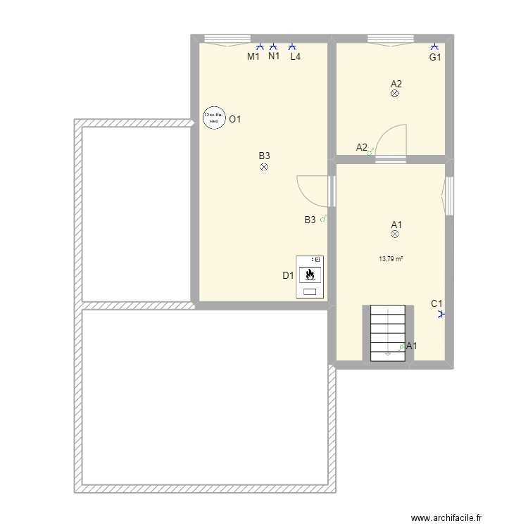 Secheval5JalhayCAVE. Plan de 5 pièces et 85 m2