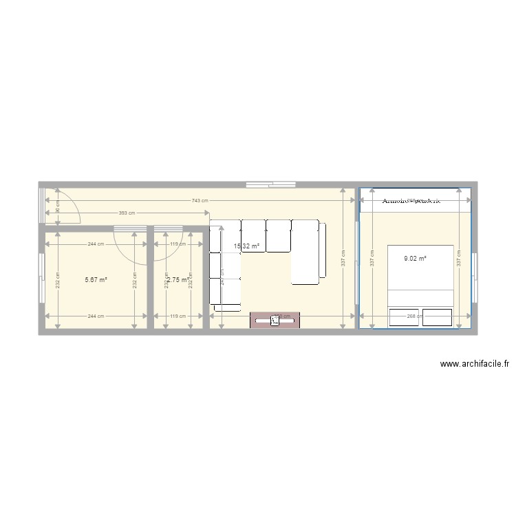 IDEE MODIF STUDIO 22. Plan de 0 pièce et 0 m2