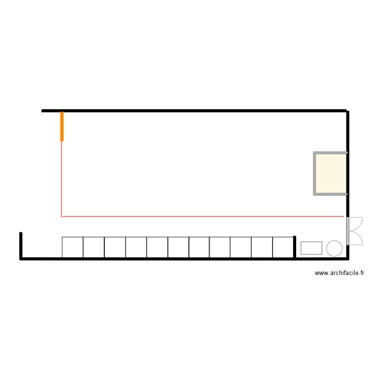 ecurie suite. Plan de 1 pièce et 3 m2