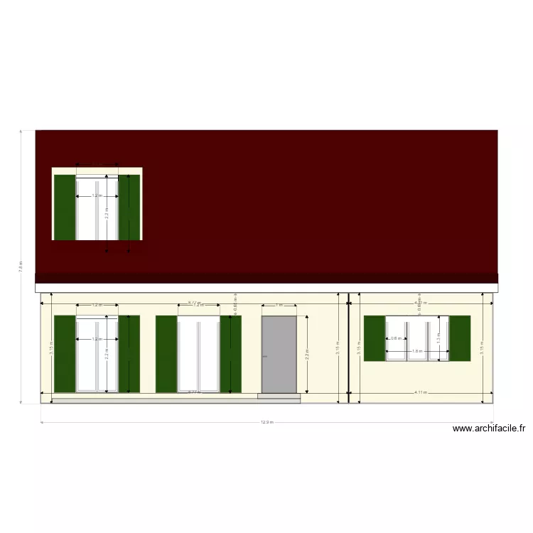 Volet roulant avant. Plan de 