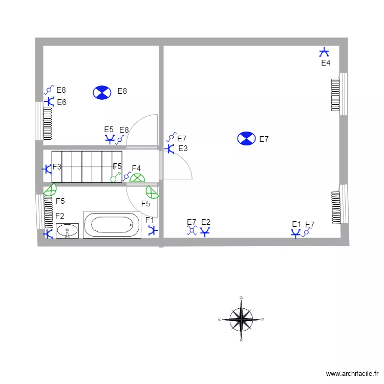 Etage Eclairage 26 juillet . Plan de 