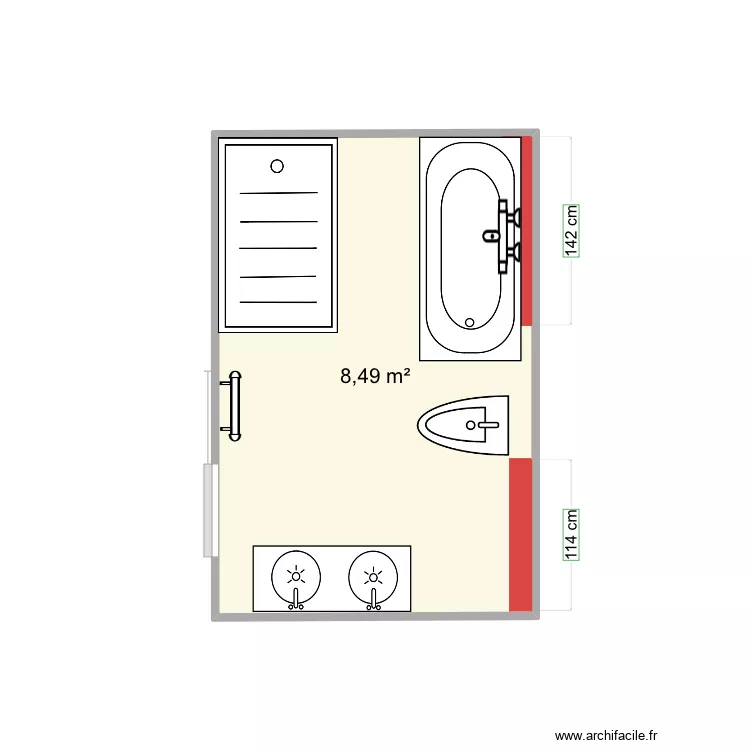 Salle de bains avant. Plan de Salle de bains avant. Plan de