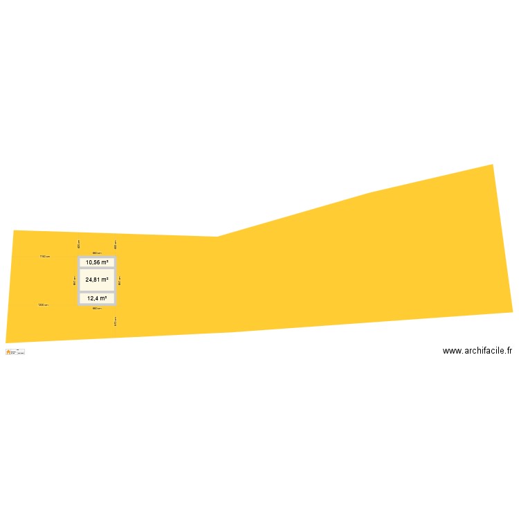 cadastre 1. Plan de 3 pièces et 48 m2