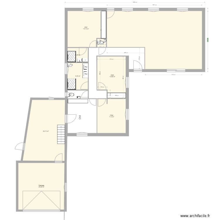 projet Beaulieu ch1. Plan de 9 pièces et 116 m2