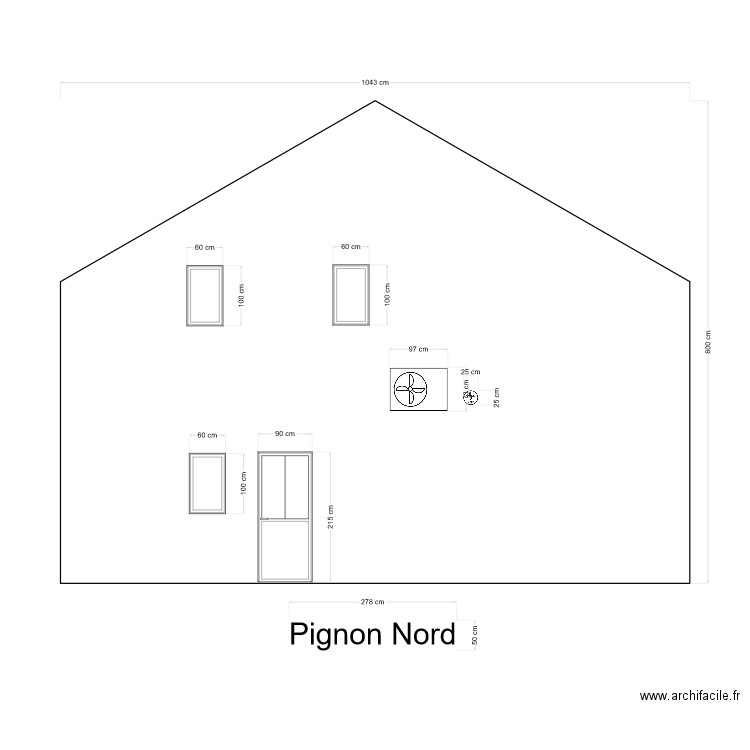 Pignon nord. Plan de 0 pièce et 0 m2