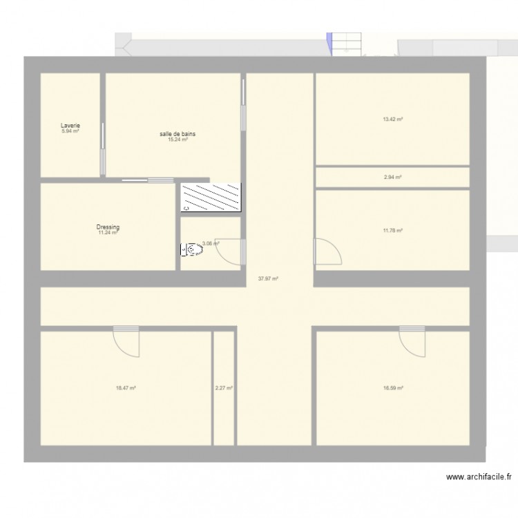 plassac etage projet decembre 2018. Plan de 0 pièce et 0 m2