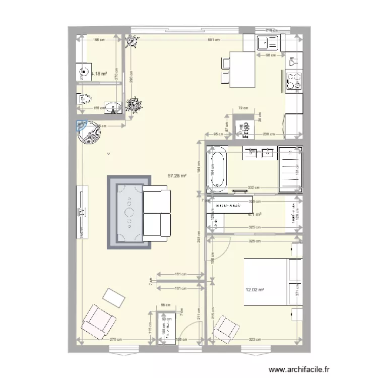 R&eacute;novation maison 80 ter. Plan de 