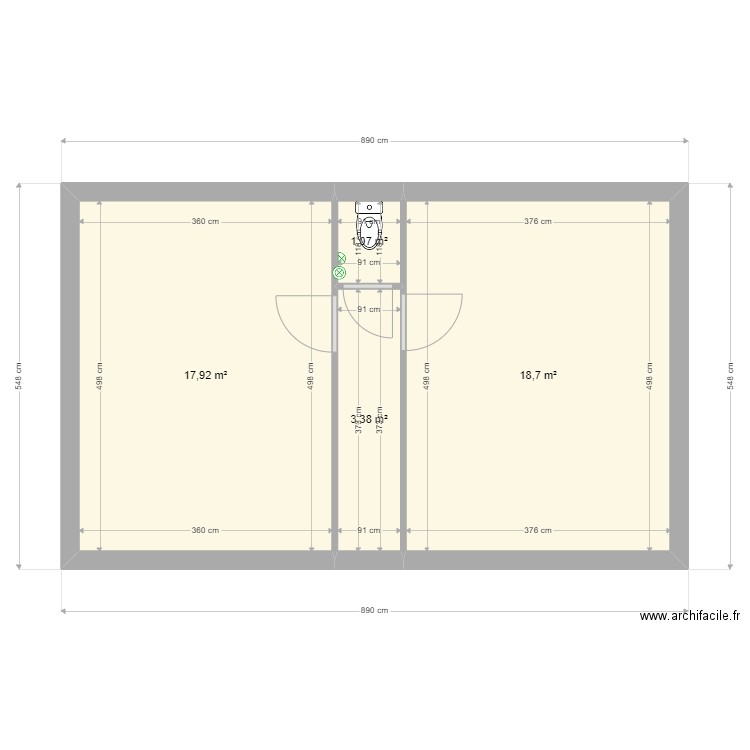 22 09 16 Plan Etage . Plan de 4 pièces et 41 m2