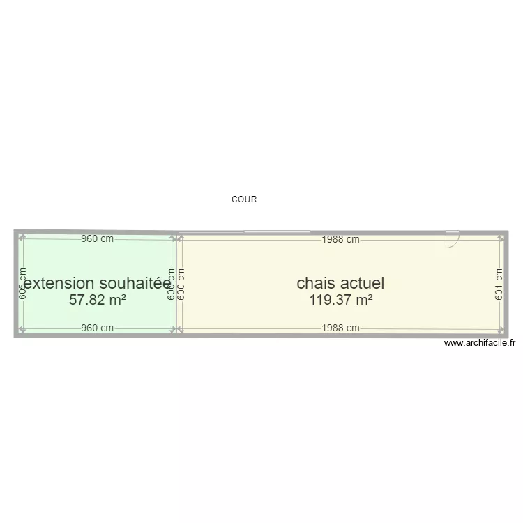 extension du chais. Plan de 