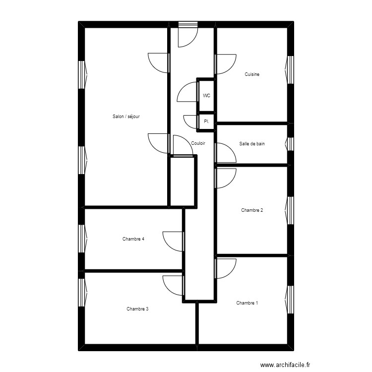 Cardot. Plan de 11 pièces et 103 m2