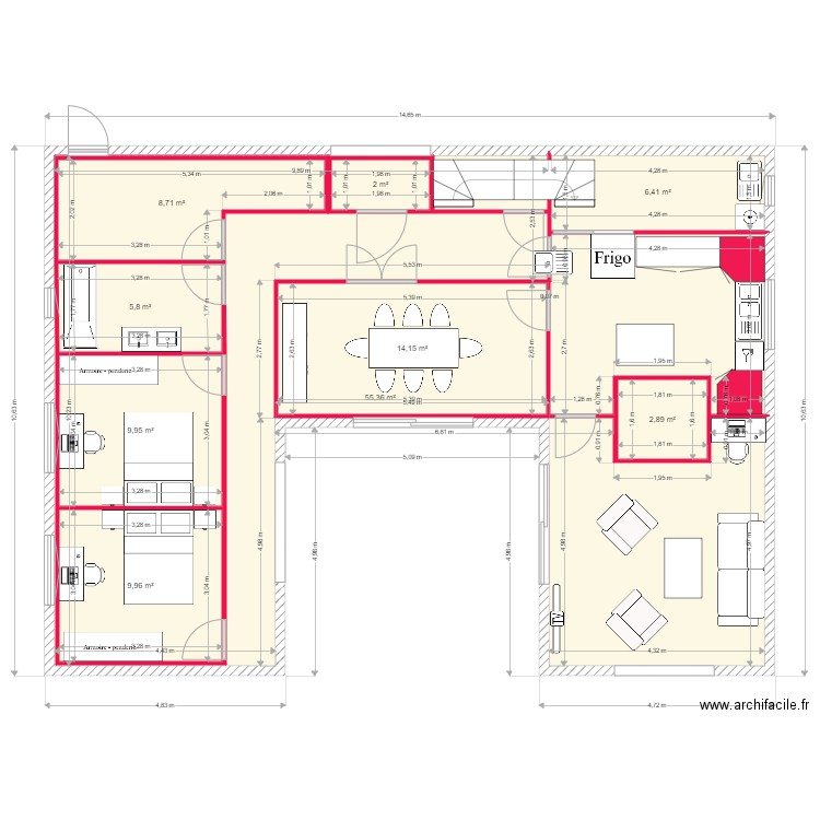 constant / ducroux v2 rdc. Plan de 9 pièces et 153 m2