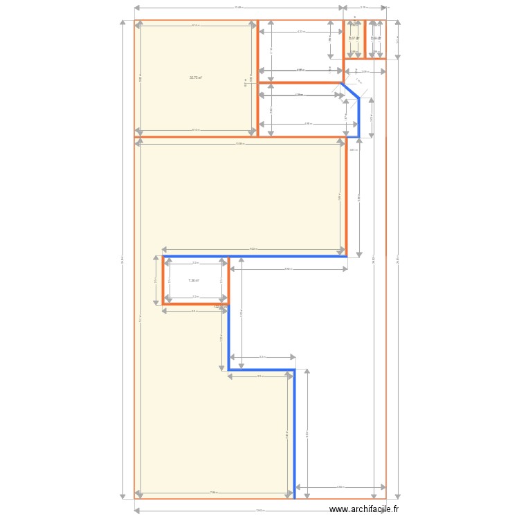 FDM avant travux. Plan de 5 pièces et 179 m2