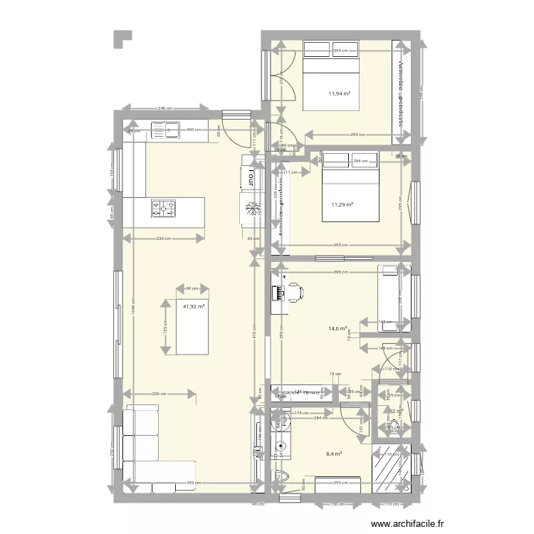 Maison t3 bis 90m2. Plan de Maison t3 bis 90m2. Plan de
