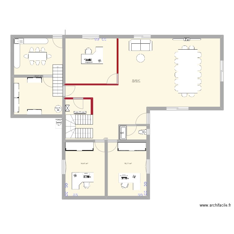 rez de chaussé arles version du 30 mai version 1. Plan de 4 pièces et 141 m2