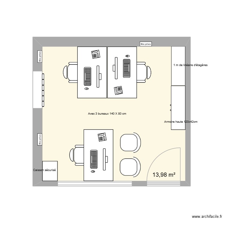 ME - espace jeunesse. Plan de 1 pièce et 14 m2