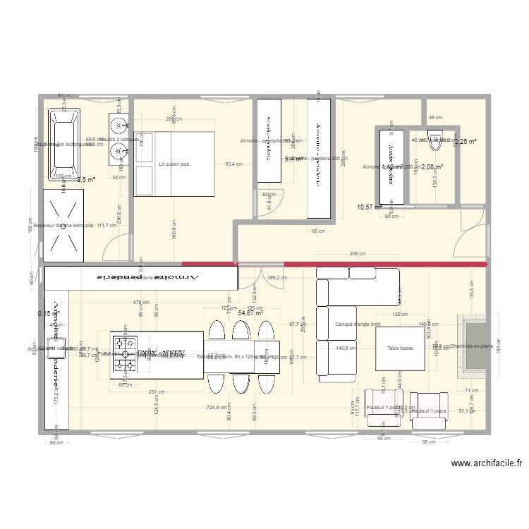 Maidon rdc - 48m2. Plan de 0 pièce et 0 m2