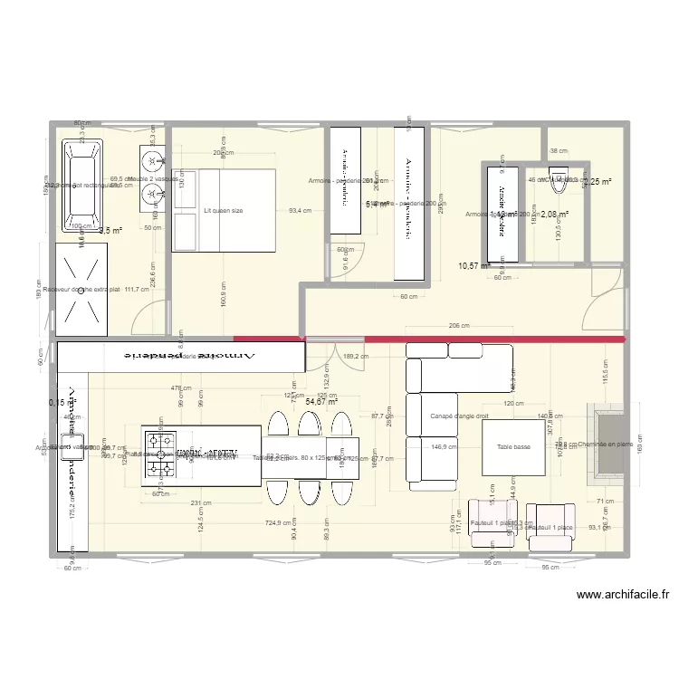 Maidon rdc - 48m2. Plan de 