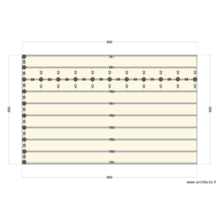 TERRASSE. Plan de 9 pièces et 36 m2