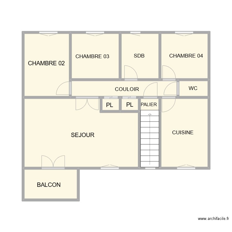 ETAGE AIMARGUES MAISON. Plan de 13 pièces et 46 m2