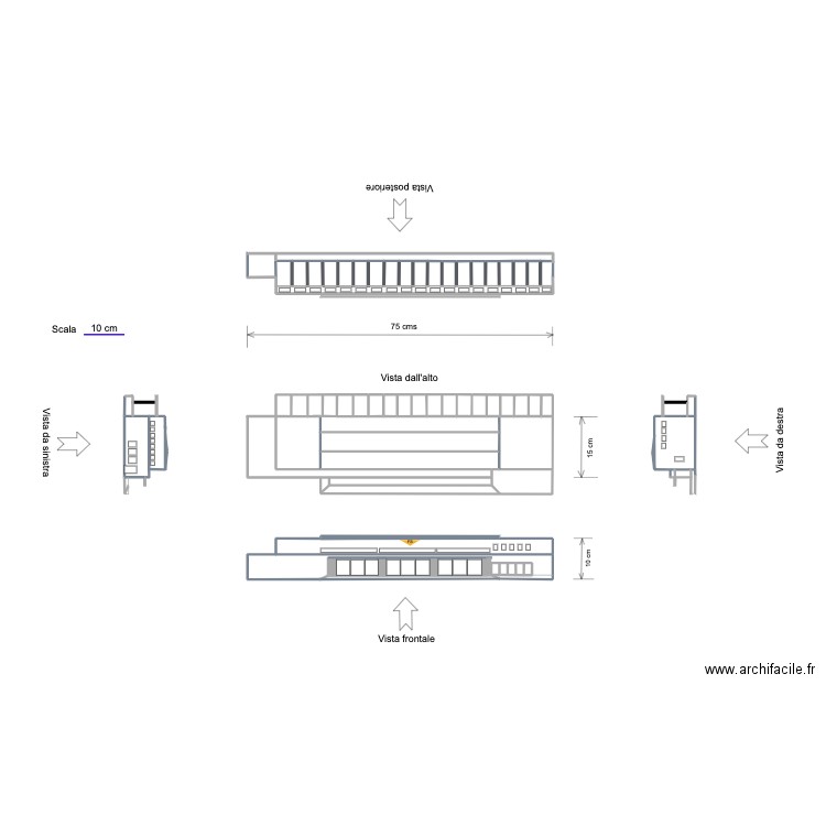 Santa Lucia. Plan de 22 pièces et 27 m2