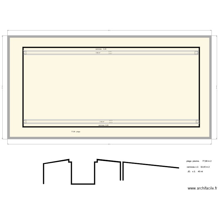 piscine Nandai. Plan de 0 pièce et 0 m2