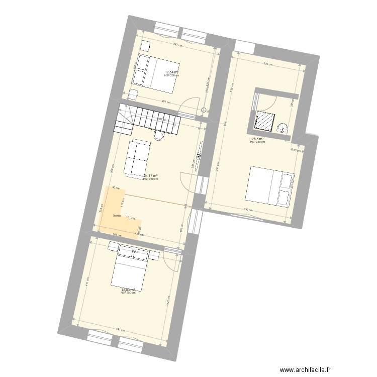 Ça avance2. Plan de 18 pièces et 404 m2