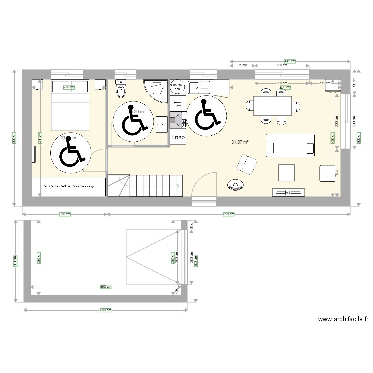 longueur bis. Plan de 0 pièce et 0 m2