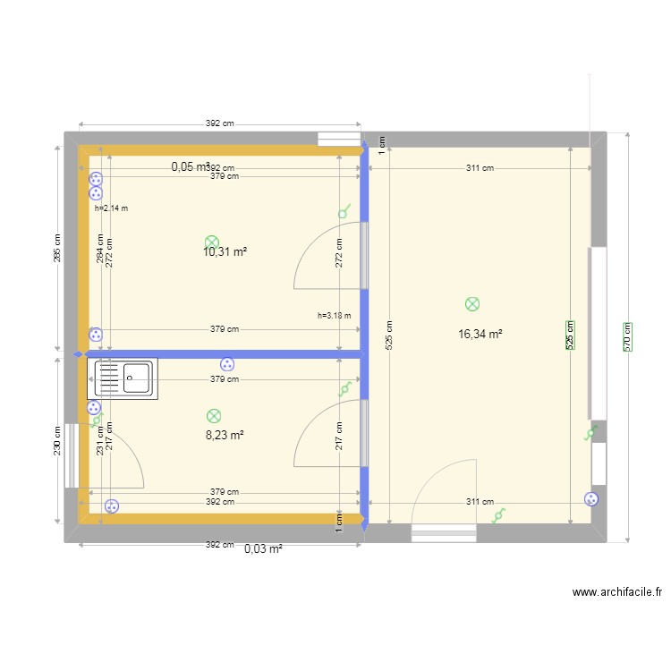 garage PSM version 2. Plan de 5 pièces et 35 m2