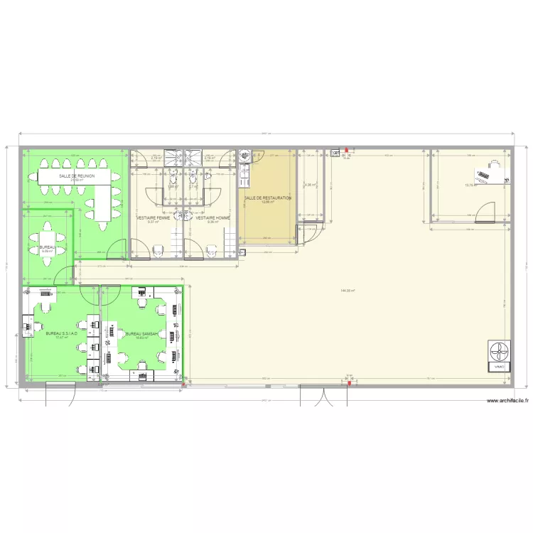 SAMSAH SSIAD 2022 sans la restauration. Plan de 