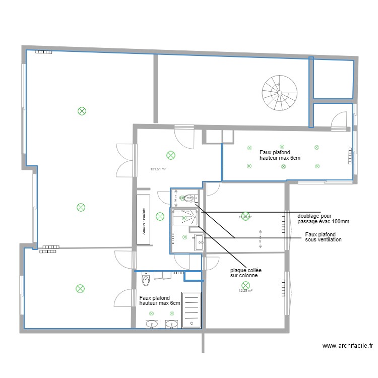 PLAN BLANC. Plan de 4 pièces et 156 m2