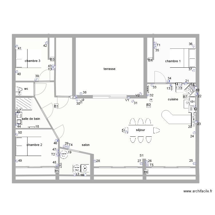 corcieux 2eme Etage prise de courant. Plan de 0 pièce et 0 m2