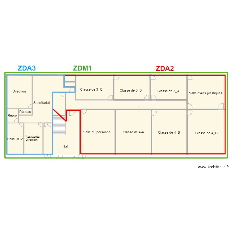 bat A RDC. Plan de 20 pièces et 805 m2